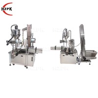 Machine de remplissage et de bouchage automatique HZPK à pompe rotative pour liquides et pâtes, idéale pour la sauce chili, le ketchup, la confiture, les bouteilles en verre, en plastique, les bocaux et les pots.