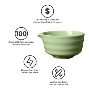 Tigela de Chá Verde Matcha com Bico, Batedor de Chá Matcha de Bambu, Tigela de Matcha de Porcelana, Tigela de Matcha de Cerâmica, Feita à Mão no Japão - Product Image 4