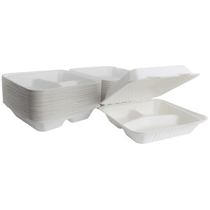 9-inch Phong Cách Hiện Đại Vỏ Sò Khay Thân Thiện Với Môi 100% Phân Hủy Sinh Học Mía Bột Giấy Bã Mía Giấy Container Mì Dập Nổi - Product Image 5