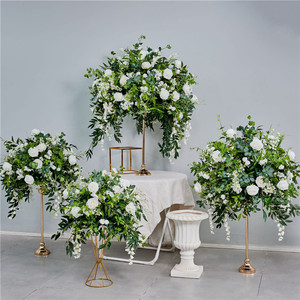 Nueva Bola <span class=keywords><strong>de</strong></span> Flores Artificiales <span class=keywords><strong>de</strong></span> Color Verde Moderno con <span class=keywords><strong>Rosas</strong></span> <span class=keywords><strong>Blancas</strong></span> <span class=keywords><strong>de</strong></span> Seda para Centros <span class=keywords><strong>de</strong></span> Mesa <span class=keywords><strong>de</strong></span> Boda, Decoración <span class=keywords><strong>de</strong></span> Pasillos Interiores y Exteriores - Product Image 1