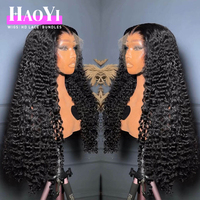 Perruque frontale en dentelle 13x6 sans colle, cheveux humains vierges, bouclés style 'Water Wave' birmans naturels, 'Pixie Curl' indiens, cheveux vietnamiens