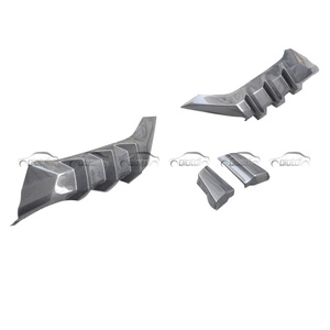 M Style Carbon Rear Bumper Lip Fins Spoiler Wing <b>Splitter</b> for Honda Civic FK8 Type R Diffuser 2012+ - Product Image 1