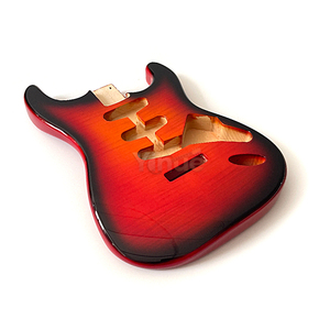 Cuerpo de guitarra SSS ST de arce flameado <span class=keywords><strong>Sunburst</strong></span> con acabado brillante y cuerpo de tilo para construcción de guitarras, ideal para dropshipping. - Product Image 1