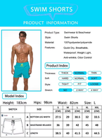 Shorts de bain pour hommes à séchage rapide et respirants, coupe décontractée, avec cordon de serrage personnalisé, couleur unie, technique, imperméable, vente en gros usine