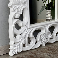 Miroir encadrée rectangulaire vintage de style baroque pour salon, grand miroir de corps entier, décoration de la maison, miroir de sol décoratif