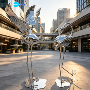 Outdoor Garden Park Lake Side Mirror Polished Stainless Steel Stork Statue 3D Digital Printing <strong>for</strong> <strong>Sale</strong> - Product Image 6
