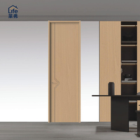 Porte intérieure en bois sculptée non peinte, design moderne, insonorisée, sans formaldéhyde, pour appartement, villa, hôtel