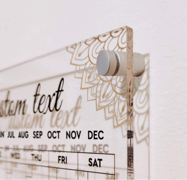 Custom Handmade Transparent 12 Day Blank Advent Personalized Board Calendar Stand Clear Acrylic Wall Calendar Planner