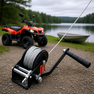 Manivela de Arrastre Manual con Cable de Acero de 800 Libras de Capacidad y 33 Pies de Longitud para Remolque de Barco, ATV, con Trinquete Bidireccional - Product Image 2