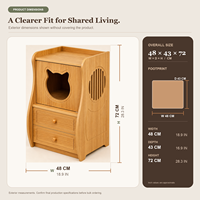Meuble d'appoint/table multifonctionnel 2-EN-1 en bois massif pour humains et animaux, design écologique protecteur, niche cachée pour chat/chien