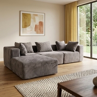 Canapé modulable en forme de L, style moderne, avec rangement intégré, compact et peu encombrant, idéal pour les hôtels et le transport, pour salon.