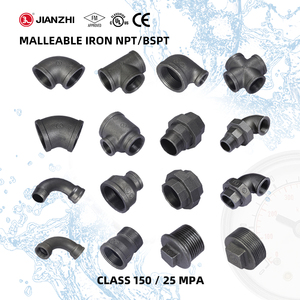 Raccords en fonte noire malleable de 4 pouces Jianzhi pour <span class=keywords><strong>chauffe</strong></span>-<span class=keywords><strong>eau</strong></span> <span class=keywords><strong>solaire</strong></span>, raccords de tuyauterie en fer IPS - Product Image 1