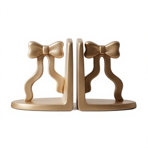 Sujetalibros Navideños de Aluminio Fundido con Textura Elegante en Color Dorado, Decoración Festiva para Interiores, Pieza Decorativa para Mesa - Product Image 1