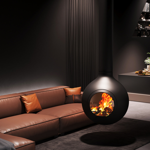 Chimenea Suspendida Orb de Inspiración Escandinava con Tecnología de Llama Real, Carcasa de Metal y Vidrio Templado - Product Image 1