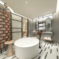 Meubles d'hôtel de luxe 5 étoiles au design moderne en bois massif, ensemble de meubles de chambre d'hôtel à Dubaï