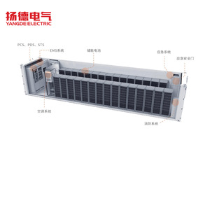 Conteneur de stockage d'énergie électrique Yangde 20 pieds 2000 kWh Batterie LiFePO4 Réseau hybride Refroidissement par air - Product Image 2
