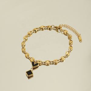 À la mode cochon nez épissage chaîne en acier inoxydable bijoux bijoux <span class=keywords><strong>de</strong></span> mode bracelets <span class=keywords><strong>de</strong></span> <span class=keywords><strong>cheville</strong></span> Onyx coeur <span class=keywords><strong>grain</strong></span> <span class=keywords><strong>de</strong></span> café Mariner lien chaîne <span class=keywords><strong>cheville</strong></span> - Product Image 2