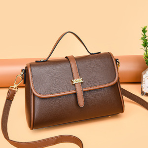 Women's Zipper Polyester PU Top Handle Bag Solid Color Black <b>Blushing</b> Light - Product Image 2