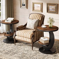 Table d'appoint Tribesigns avec étagère de rangement, table de chevet en bois pour canapé, table d'appoint pour salon et chambre à coucher