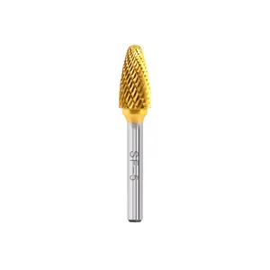 6.35mm Shank SF-5 Carbide Burrs Titanium Coated Double Cut Ball Nosed Tree Tungsten Carbide Rotary Files