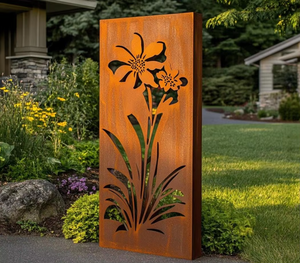 Paneles Decorativos de Acero Corten Ecológicos para Jardín, con Acabado Natural Oxidado en Naranja, Modernos, para Privacidad en Balcones y Jardines Exteriores - Product Image 6