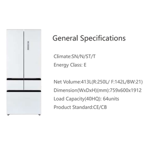 Réfrigérateur domestique de 424 litres, haute qualité, à portes françaises, refroidissement par air, sans givre, OEM, encastrable, BCD-424W, porte vitrée - Product Image 4