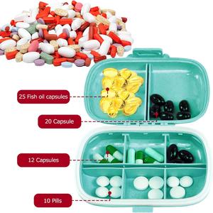 Travel Organizer 8 Compartments Case, Small Pill <b>Box</b> for Pocket Purse Portable Medicine Vitamin Container Custom Logo - Product Image 2