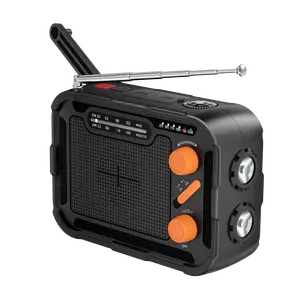 OEM logo Emergency Radio Earthquake Survival Kit With Hand Crank Dynamo Flashlight Hand Crank Solar Power Bank Radio 5000mAh