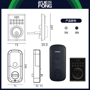 Cerradura Inteligente Yuefeng con Contraseña Digital, Cerradura de Puerta de Aleación de Aluminio para Interiores y Exteriores con Teclado y Mecanismo de Cilindro - Product Image 4