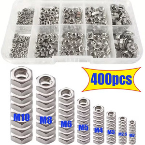 Stainless Steel Hex <b>Nut</b> Set M2 M10 Metric 400Pcs A2 70 CNC Machined External Hex <b>Nuts</b> Boxed - Product Image 1