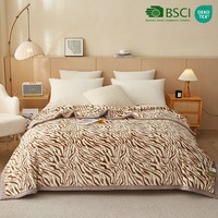 Plaid en fausse fourrure de lapin à motif zèbre marron et blanc, doux et moelleux, pour toutes les saisons, textile de maison, vente en gros