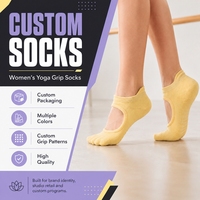 Chaussettes de Pilates personnalisées antidérapantes sans talon pour le fitness et le yoga, chaussettes de yoga en coton respirantes et écologiques pour femmes, idéales pour le printemps