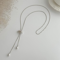 Collier tendance en cuivre avec pendentif goutte d'eau pour femme, chaîne simple pour pull, accessoires de mode, cadeau bijoux