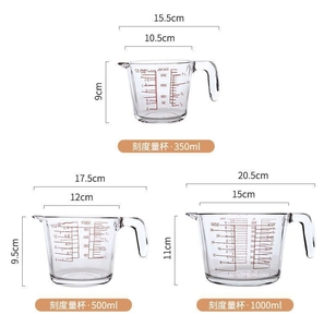 Tasse à mesurer en verre de 500ml résistant à la chaleur accessoires de cuisine ménagers de qualité alimentaire pour préparer et cuire au four compagnon de <span class=keywords><strong>fouet</strong></span> - Product Image 3