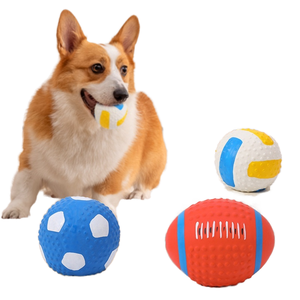 Juguetes Masticables Interactivos para Cachorros Gaby PET, Pelota de Látex Natural Ecológica para Perros, Pelota de Fútbol/Tenis con Sonido, Rebotante, para el Cuidado de los Dientes - Product Image 1
