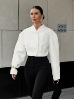 Chemise ample respirante à manches longues et col en V, style européen et américain, nouvelle collection hiver, élégante et simple
