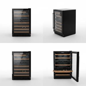 Vinopro Ayarlanabilir Raflı 60cm Şarap Dolabı Çift Bölgeli 46 Şişe Kapasiteli Ankastre Kırmızı Şarap Soğutucu Buzdolabı 45 Derece İçe Yönelik Işık ile - Product Image 2