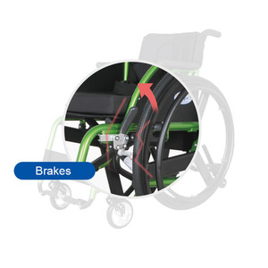 Silla <span class=keywords><strong>de</strong></span> <span class=keywords><strong>Ruedas</strong></span> Manual Semi Deportiva Homrdy para Personas con Discapacidad, con Marco <span class=keywords><strong>de</strong></span> Aluminio Resistente y Asiento <span class=keywords><strong>de</strong></span> Nailon con Revestimiento Líquido Verde CE - Product Image 3