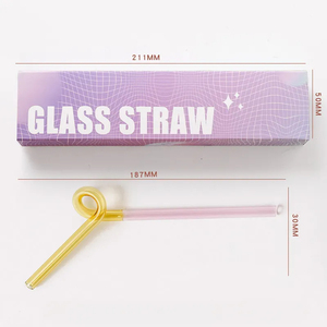 Pailles en verre torsadées créatives, en borosilicate haute résistance, réutilisables, colorées, ondulées et courbées, pour café, lait, thé, décoration et cadeau - Product Image 5