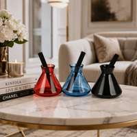 Ensemble diffuseur à bâtonnets personnalisé 100 ml en forme de fiole conique, flacon en verre Erlenmeyer pour huile parfumée d'ambiance, vente en gros
