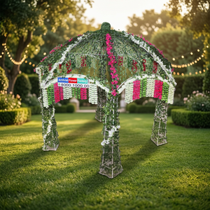 Mandap de celosía artificial verde y espléndida - Product Image 3