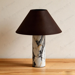 <span class=keywords><strong>Lampada</strong></span> da Comodino con Base Effetto Marmo e Paralume in Tessuto, Luce Notturna per <span class=keywords><strong>Camera</strong></span> da Letto - Product Image 5