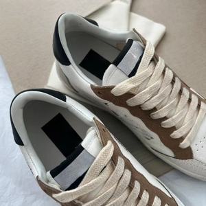 Zapatillas de lujo de cuero genuino de ganso blanco, antideslizantes y cómodas, estilo skate, estilo casual desgastado, zapatos de diseñador. - Product Image 5