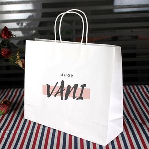 Eco-Friendly Recycled Black White Food Take Away Paper <b>Packaging</b> <b>Bag</b> Brown Kraft Paper <b>Bag</b> with Your Own logo for Gift Shopping - Product Image 1