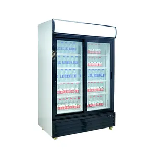 Moderno del Gabinete de exhibición profesional refrigerador doble puerta bisagra refrigerador Bar nevera