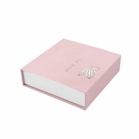 Boîte cadeau chocolat personnalisée en matériaux recyclés rose adorable, boîtes rigides magnétiques noires de luxe