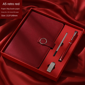 2025 coffret cadeau pour ordinateur portable vente en gros de luxe personnalisé impression de logo couverture rigide en cuir PU agenda ensemble de cahiers avec stylo - Product Image 2