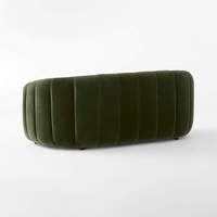 Vintage-Stil Dunkelgrünes Samt-Loveseat Geschwungene Form Wohnzimmermöbel für Zuhause und Apartment Luxus-Sofa
