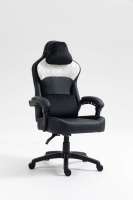 Chaise de course de jeu de bureau ergonomique au design tendance avec appui-tête et lombaire