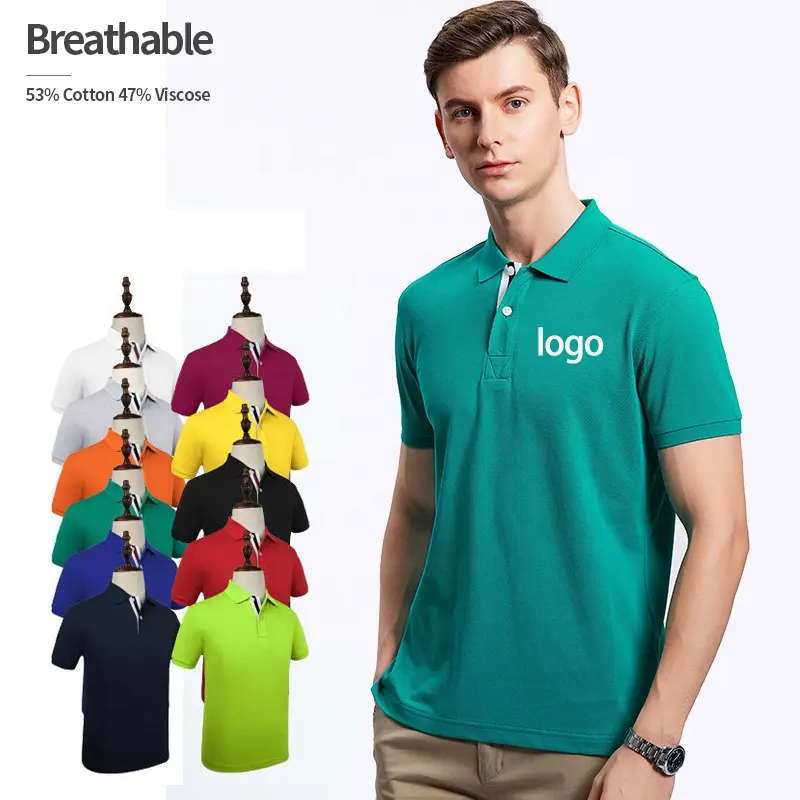 high quality casual golf polo shirts custom logo cotton uniform polo shirt for men